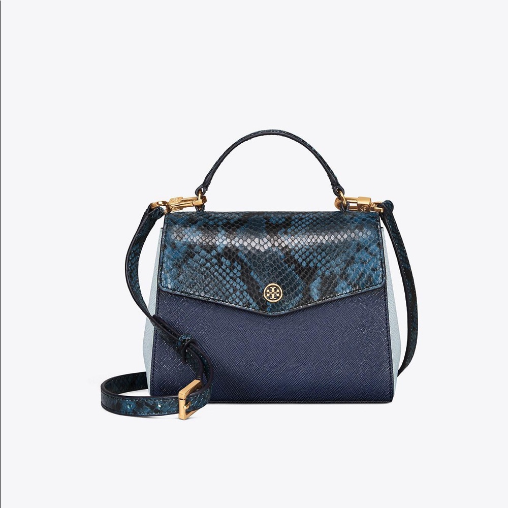 Tory Burch Robinson Mixed Material Satchel
